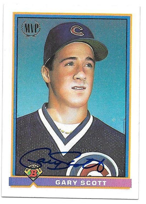 Gary Scott Signed 1991 Bowman Baseball Card - Chicago Cubs - PastPros