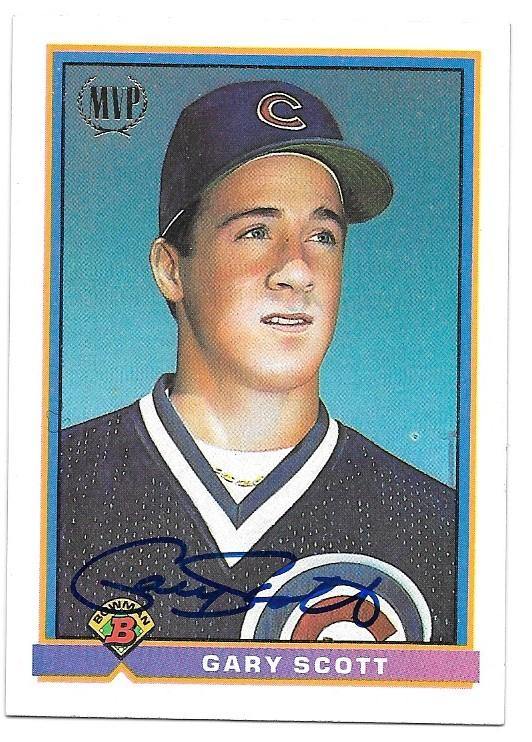 Gary Scott Signed 1991 Bowman Baseball Card - Chicago Cubs - PastPros