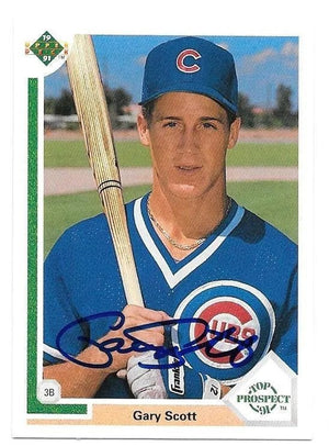 Gary Scott Signed 1991 Upper Deck Baseball Card - Chicago Cubs
