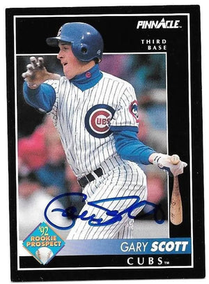 Gary Scott Signed 1992 Pinnacle Baseball Card - Chicago Cubs