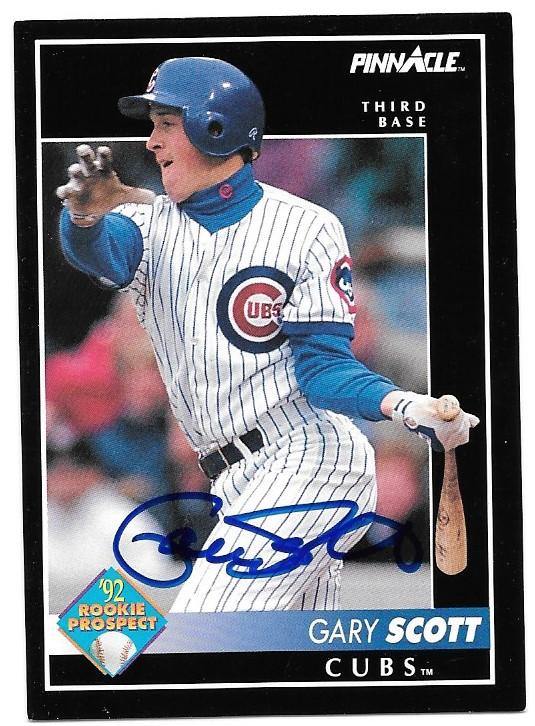 Gary Scott Signed 1992 Pinnacle Baseball Card - Chicago Cubs - PastPros