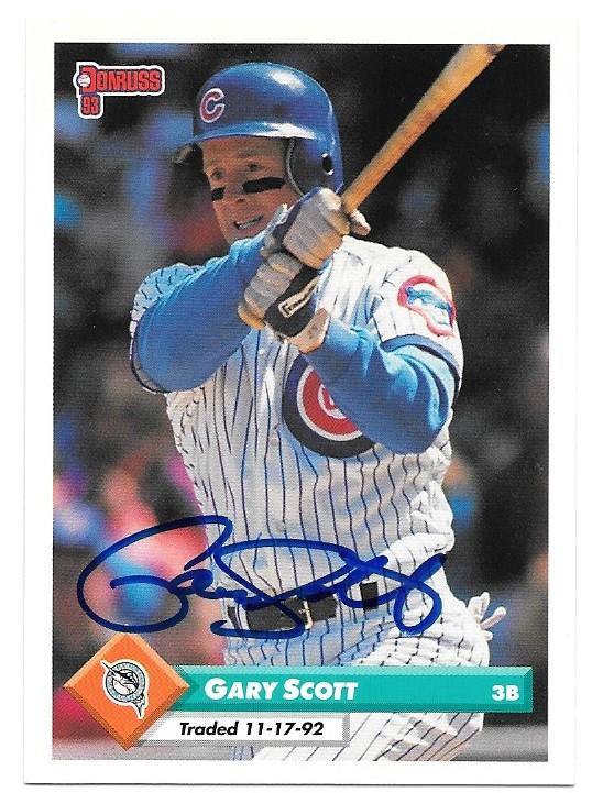 Gary Scott Signed 1993 Donruss Baseball Card - Florida Marlins - PastPros