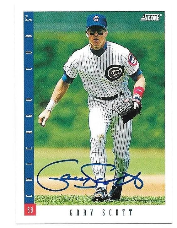 Gary Scott Signed 1993 Score Baseball Card - Chicago Cubs