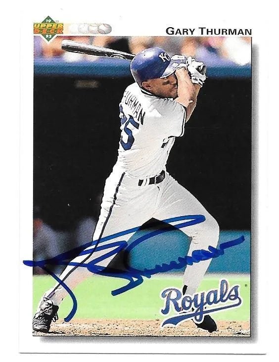 Gary Thurman Signed 1992 Upper Deck Baseball Card - Kansas City Royals