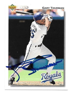 Gary Thurman Signed 1992 Upper Deck Baseball Card - Kansas City Royals