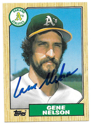 Gene Nelson Signed 1987 Topps Baseball Card - Oakland A's - PastPros
