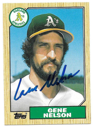 Gene Nelson Signed 1987 Topps Baseball Card - Oakland A's