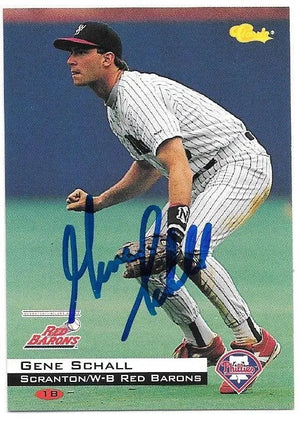 Gene Schall Signed 1994 Classic Baseball Card - SWB Barons - PastPros