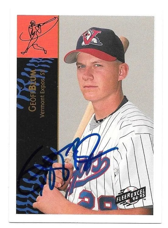 Geoff Blum Signed 1994-95 Fleer Excel Baseball Card - Vermont Expos