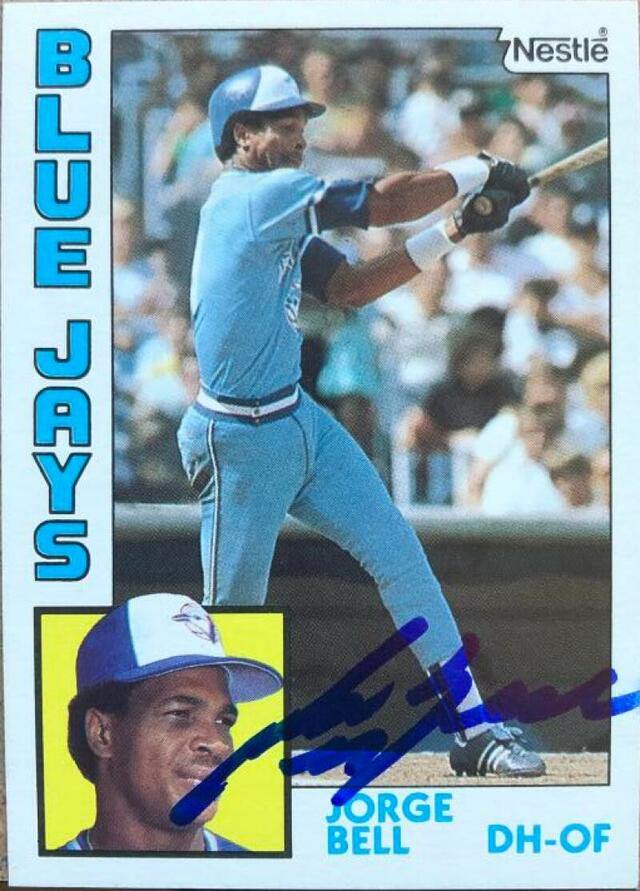 George Bell Signed 1984 Nestle Baseball Card - Toronto Blue Jays - PastPros