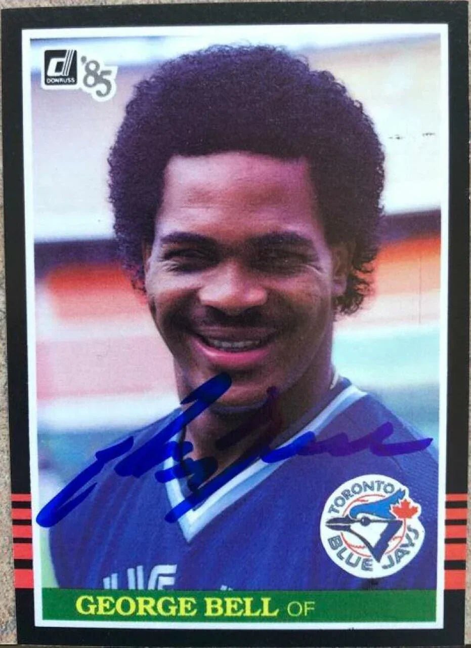 George Bell Signed 1985 Donruss Baseball Card - Toronto Blue Jays