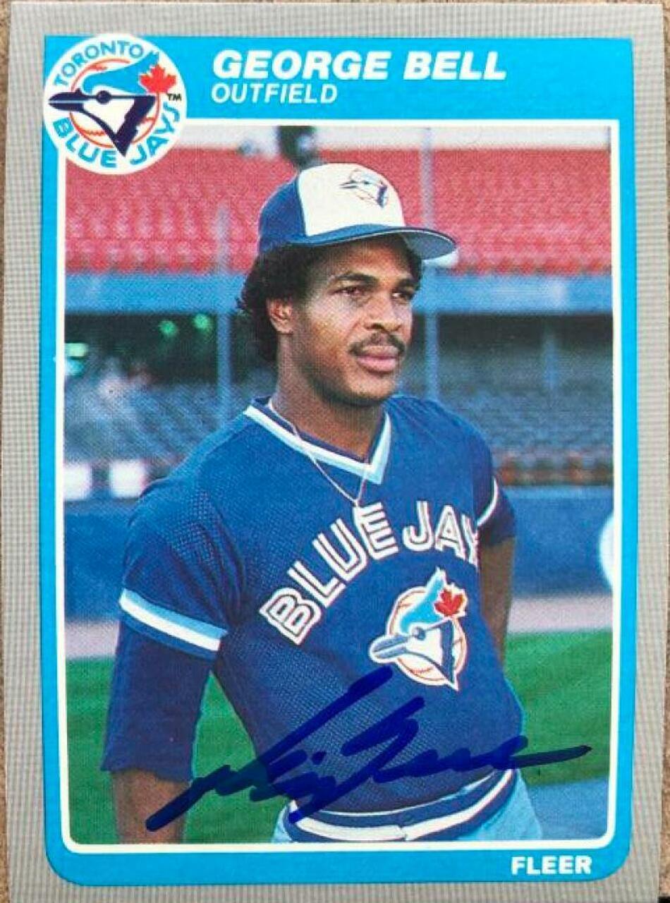 George Bell Signed 1985 Fleer Baseball Card - Toronto Blue Jays - PastPros