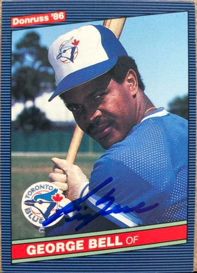 George Bell Signed 1986 Donruss Baseball Card - Toronto Blue Jays - PastPros