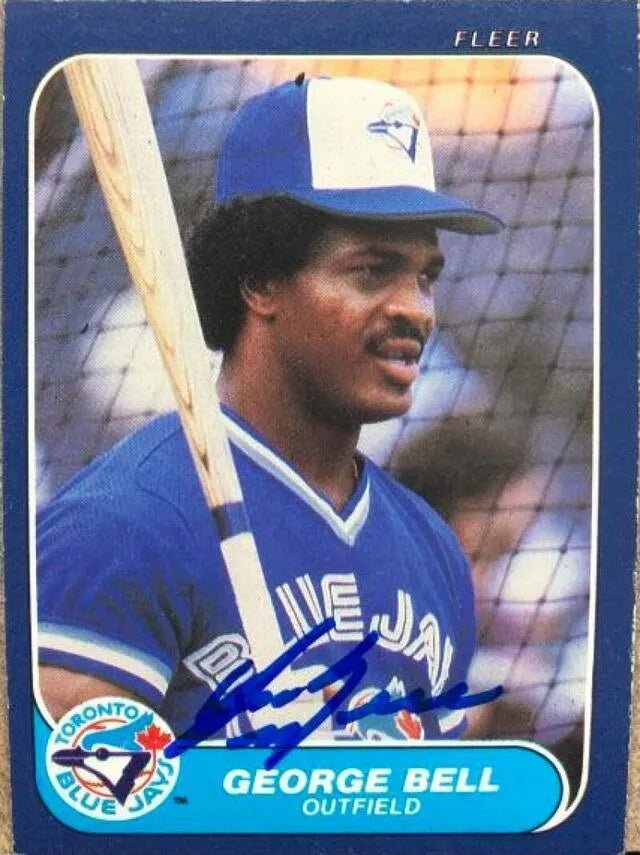 George Bell Signed 1986 Fleer Baseball Card - Toronto Blue Jays