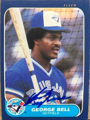 George Bell Signed 1986 Fleer Baseball Card - Toronto Blue Jays - PastPros