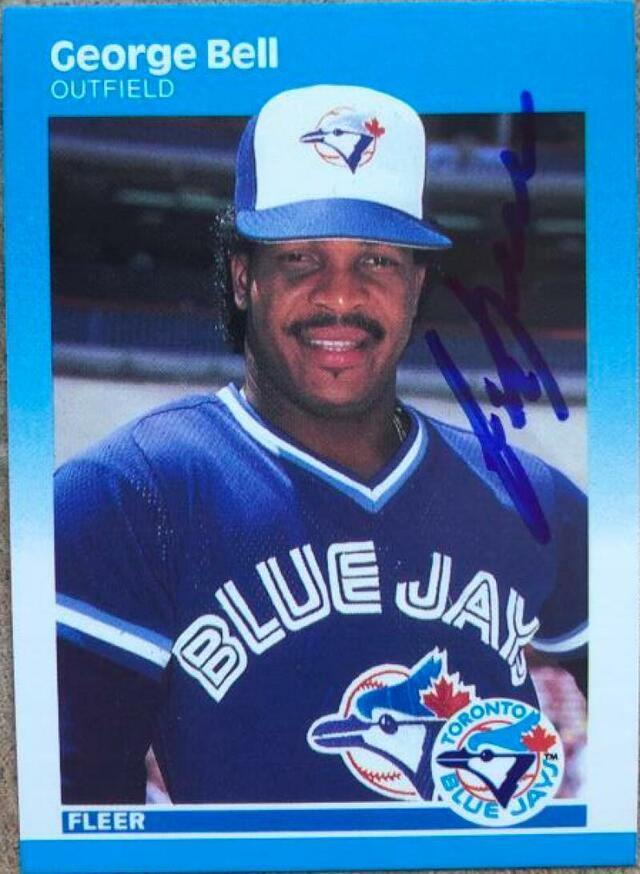 George Bell Signed 1987 Fleer Baseball Card - Toronto Blue Jays - PastPros