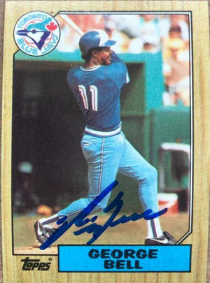 George Bell Signed 1987 Topps Baseball Card - Toronto Blue Jays - PastPros