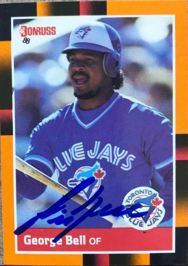 George Bell Signed 1988 Donruss Baseball's Best Card - Toronto Blue Jays
