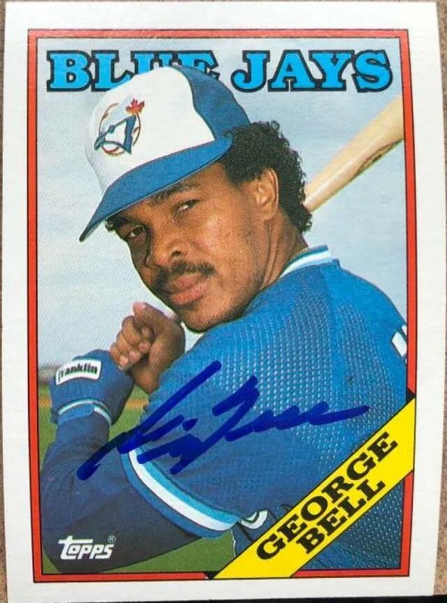 George Bell Signed 1988 Topps Baseball Card - Toronto Blue Jays