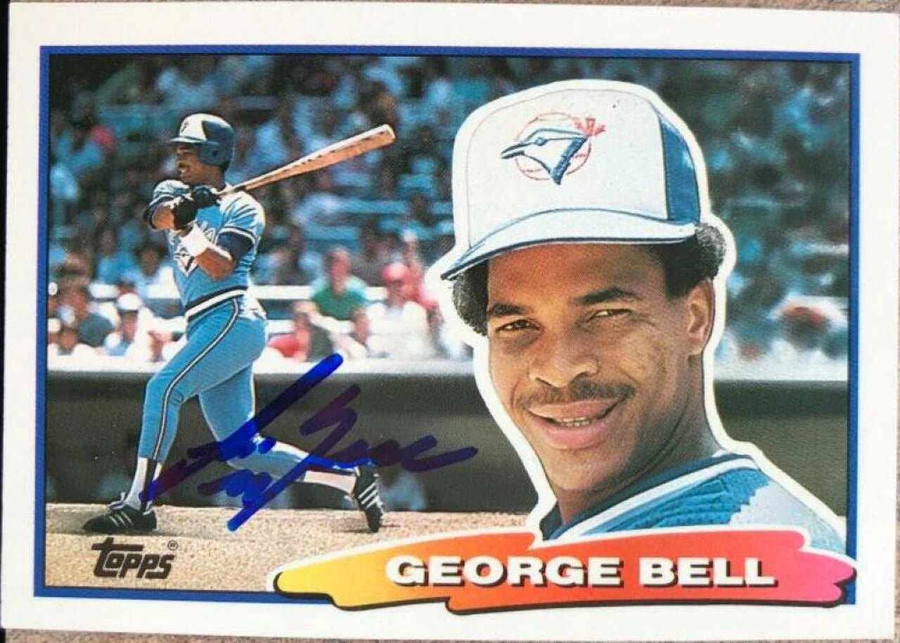 George Bell Signed 1988 Topps Big Baseball Card - Toronto Blue Jays