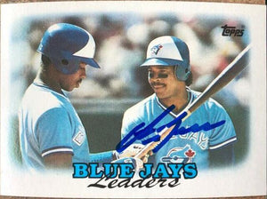 George Bell Signed 1988 Topps Leaders Baseball Card - Toronto Blue Jays - PastPros
