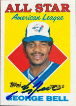George Bell Signed 1988 Topps Tiffany All-Star Baseball Card - Toronto Blue Jays - PastPros