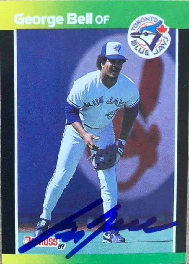 George Bell Signed 1989 Donruss Baseball's Best Card - Toronto Blue Jays