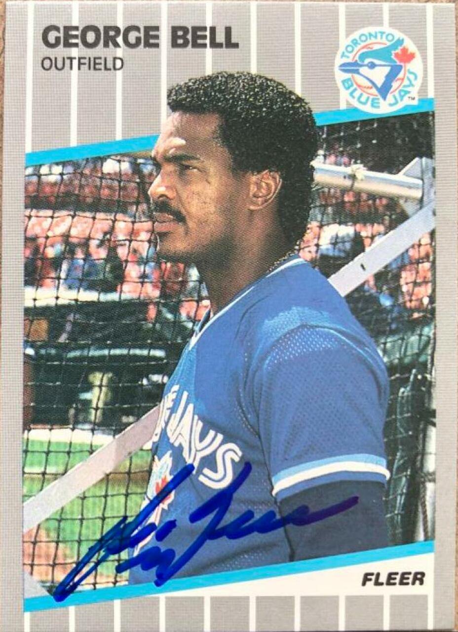 George Bell Signed 1989 Fleer Baseball Card - Toronto Blue Jays - PastPros