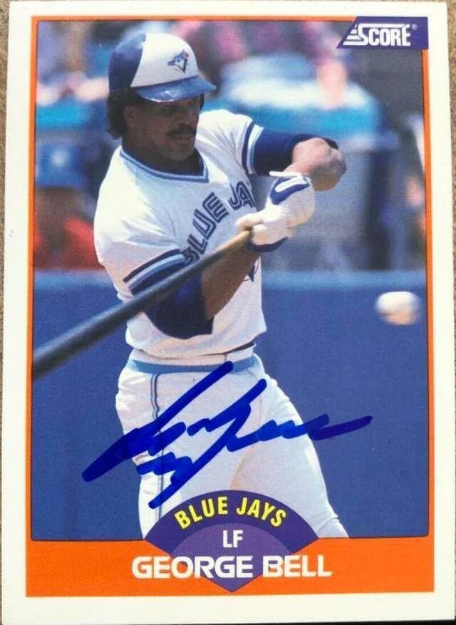 George Bell Signed 1989 Score Baseball Card - Toronto Blue Jays
