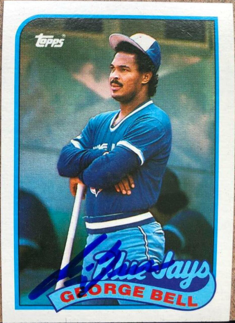 George Bell Signed 1989 Topps Baseball Card - Toronto Blue Jays - PastPros