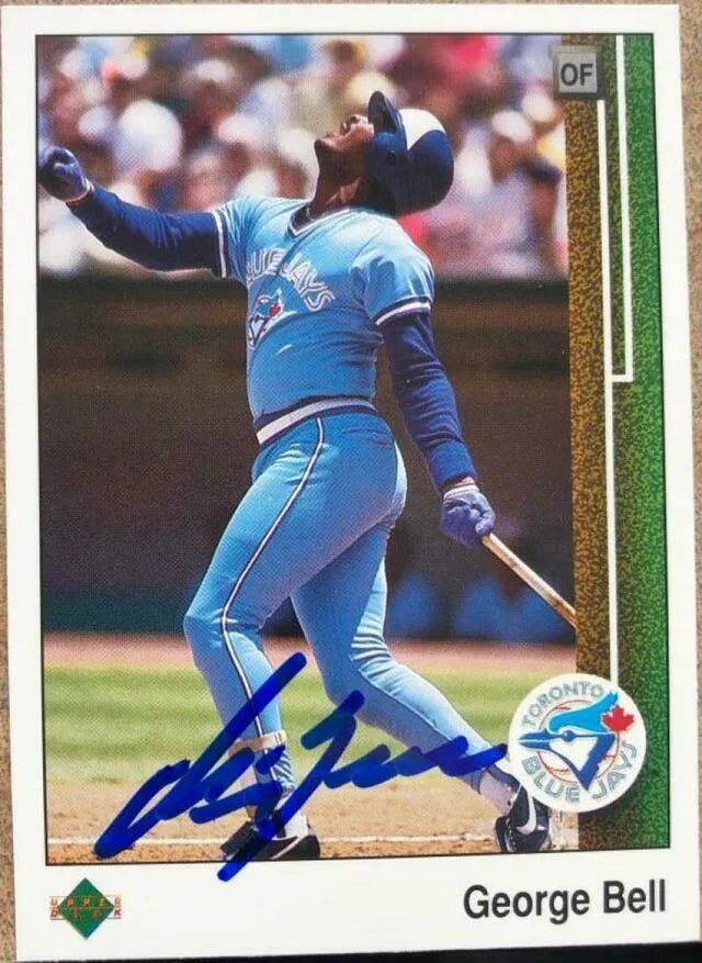 George Bell Signed 1989 Upper Deck Baseball Card - Toronto Blue Jays