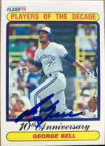 George Bell Signed 1990 Fleer Players of the Decade Baseball Card - Toronto Blue Jays