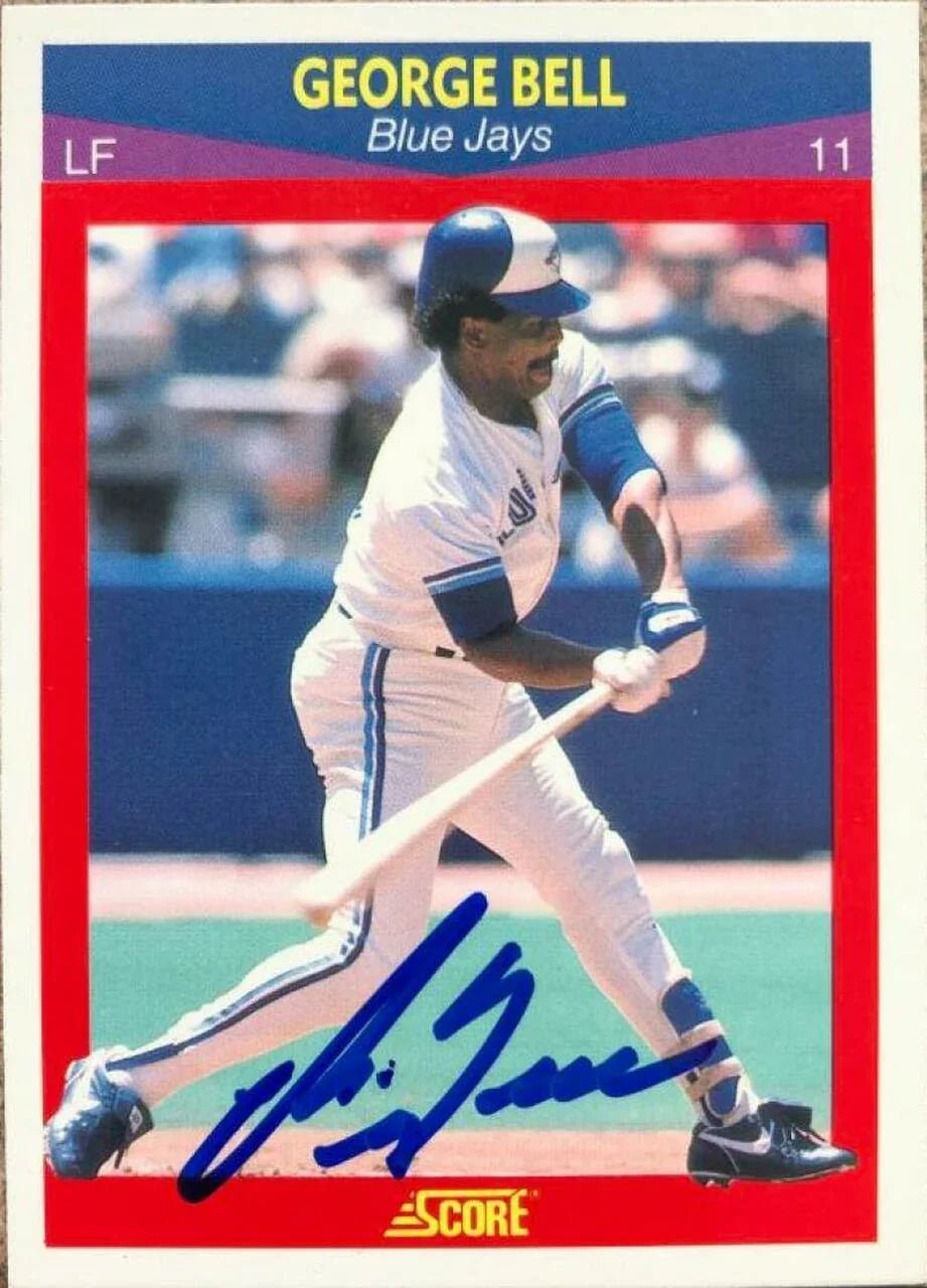 George Bell Signed 1990 Score 100 Superstars Baseball Card - Toronto Blue Jays