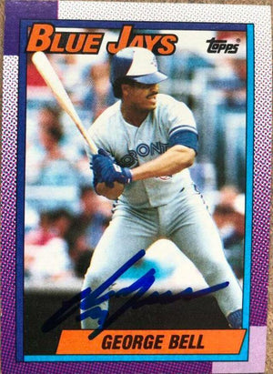 George Bell Signed 1990 Topps Baseball Card - Toronto Blue Jays - PastPros