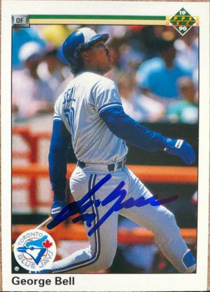 George Bell Signed 1990 Upper Deck Baseball Card - Toronto Blue Jays