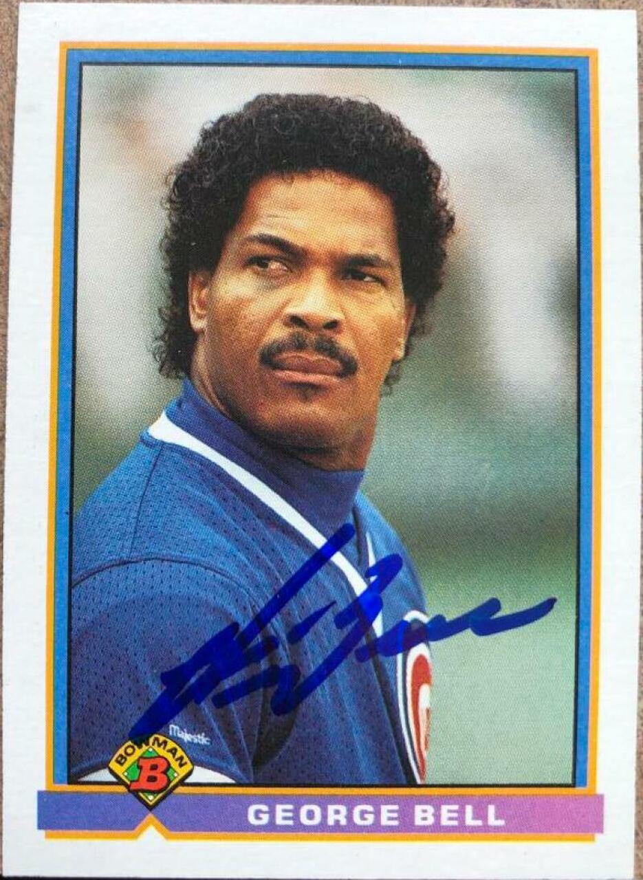George Bell Signed 1991 Bowman Baseball Card - Chicago Cubs - PastPros