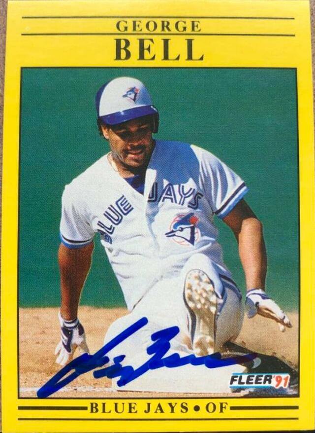 George Bell Signed 1991 Fleer Baseball Card - Toronto Blue Jays - PastPros