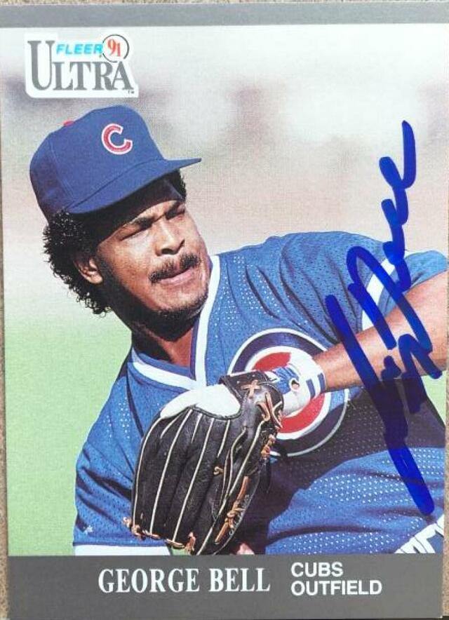 George Bell Signed 1991 Fleer Ultra Baseball Card - Chicago Cubs - PastPros