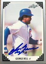 George Bell Signed 1991 Leaf Baseball Card - Chicago Cubs