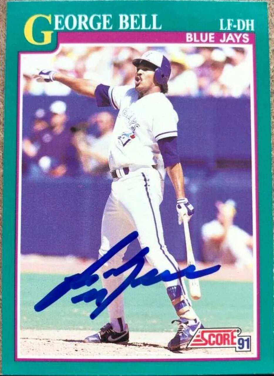 George Bell Signed 1991 Score Baseball Card - Toronto Blue Jays