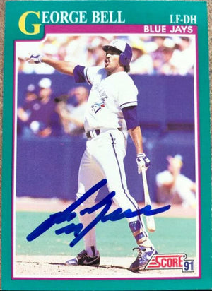 George Bell Signed 1991 Score Baseball Card - Toronto Blue Jays - PastPros