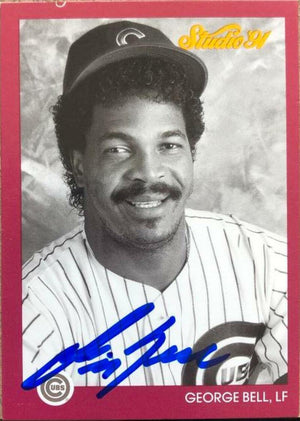 George Bell Signed 1991 Studio Baseball Card - Chicago Cubs - PastPros