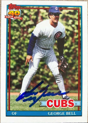 George Bell Signed 1991 Topps Baseball Card - Chicago Cubs