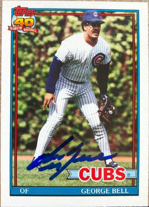 George Bell Signed 1991 Topps Baseball Card - Chicago Cubs - PastPros