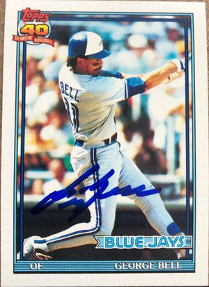 George Bell Signed 1991 Topps Baseball Card - Toronto Blue Jays - PastPros