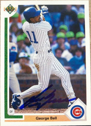 George Bell Signed 1991 Upper Deck Baseball Card - Chicago Cubs
