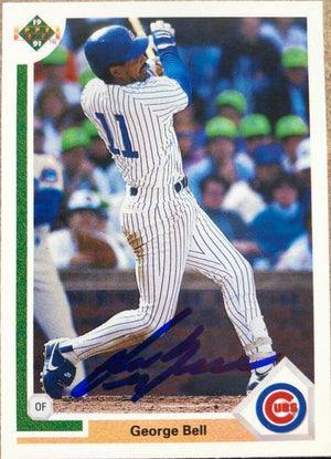 George Bell Signed 1991 Upper Deck Baseball Card - Chicago Cubs - PastPros