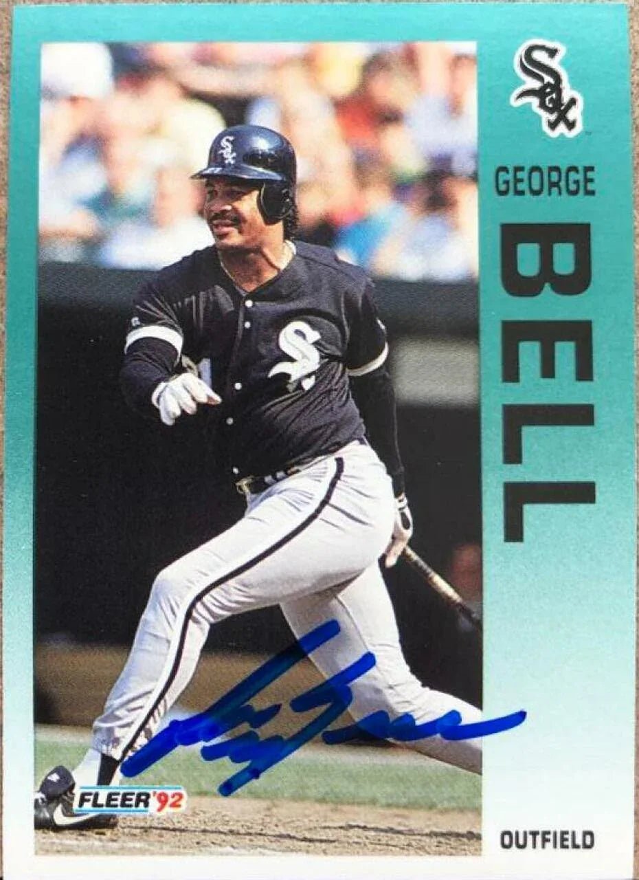 George Bell Signed 1992 Fleer Baseball Card - Chicago White Sox