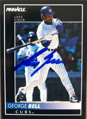 George Bell Signed 1992 Pinnacle Baseball Card - Chicago Cubs
