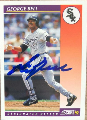 George Bell Signed 1992 Score Rookie/Traded Baseball Card - Chicago White Sox - PastPros